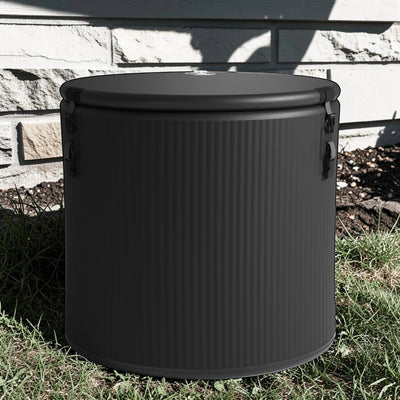 Garvnive Black Inflatable Ice Bath Tub with Lid for Outdoor Cold Water Soaks and Recovery.