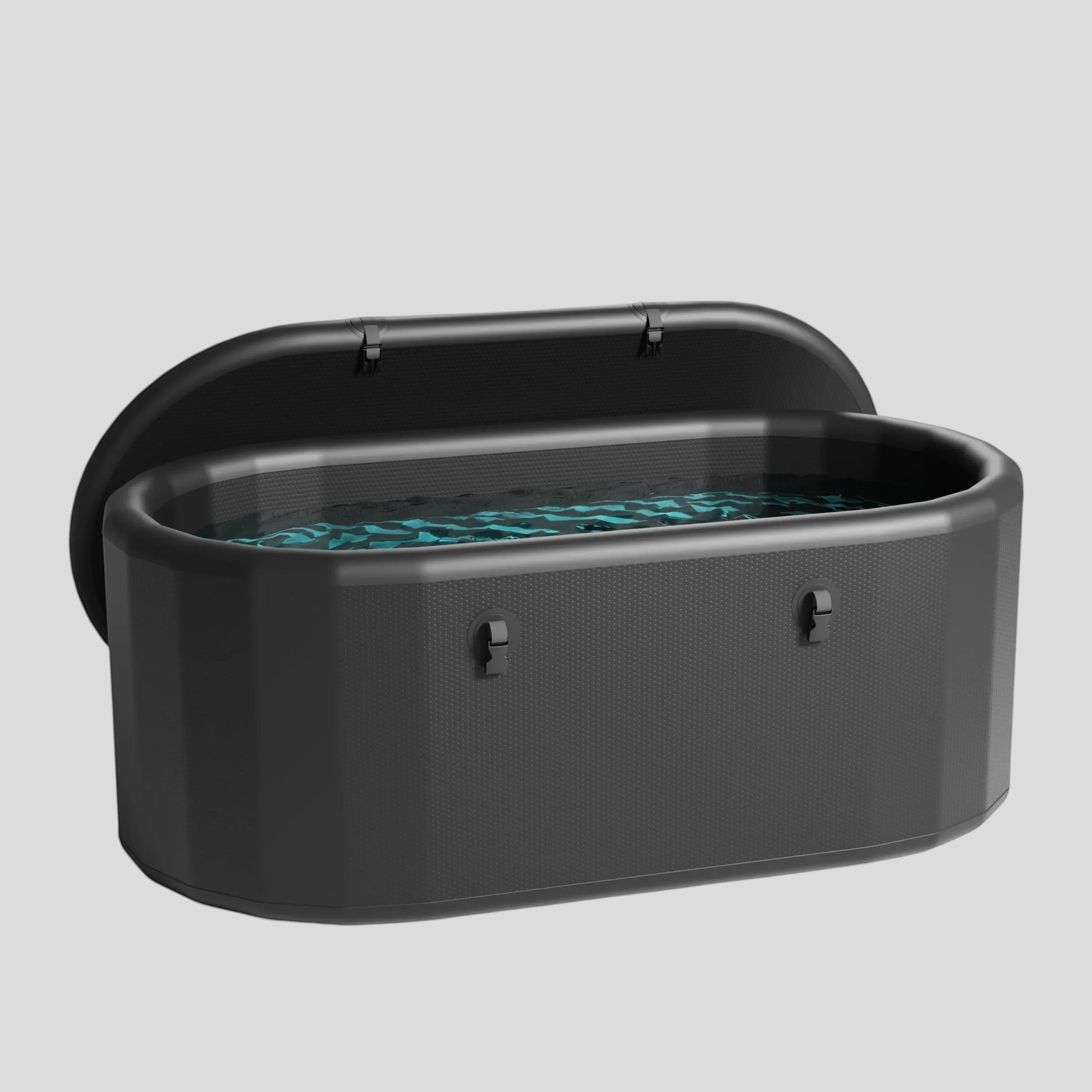 The Garvnive Black Insulated Ice Bath Tub is made of reinforced PVC and comes with an insulated lid, designed specifically for efficient cold therapy recovery.